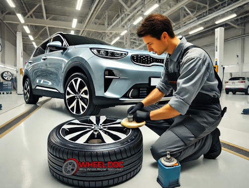 KIA Alloy Wheel Repair for Gutter Rash Melbourne